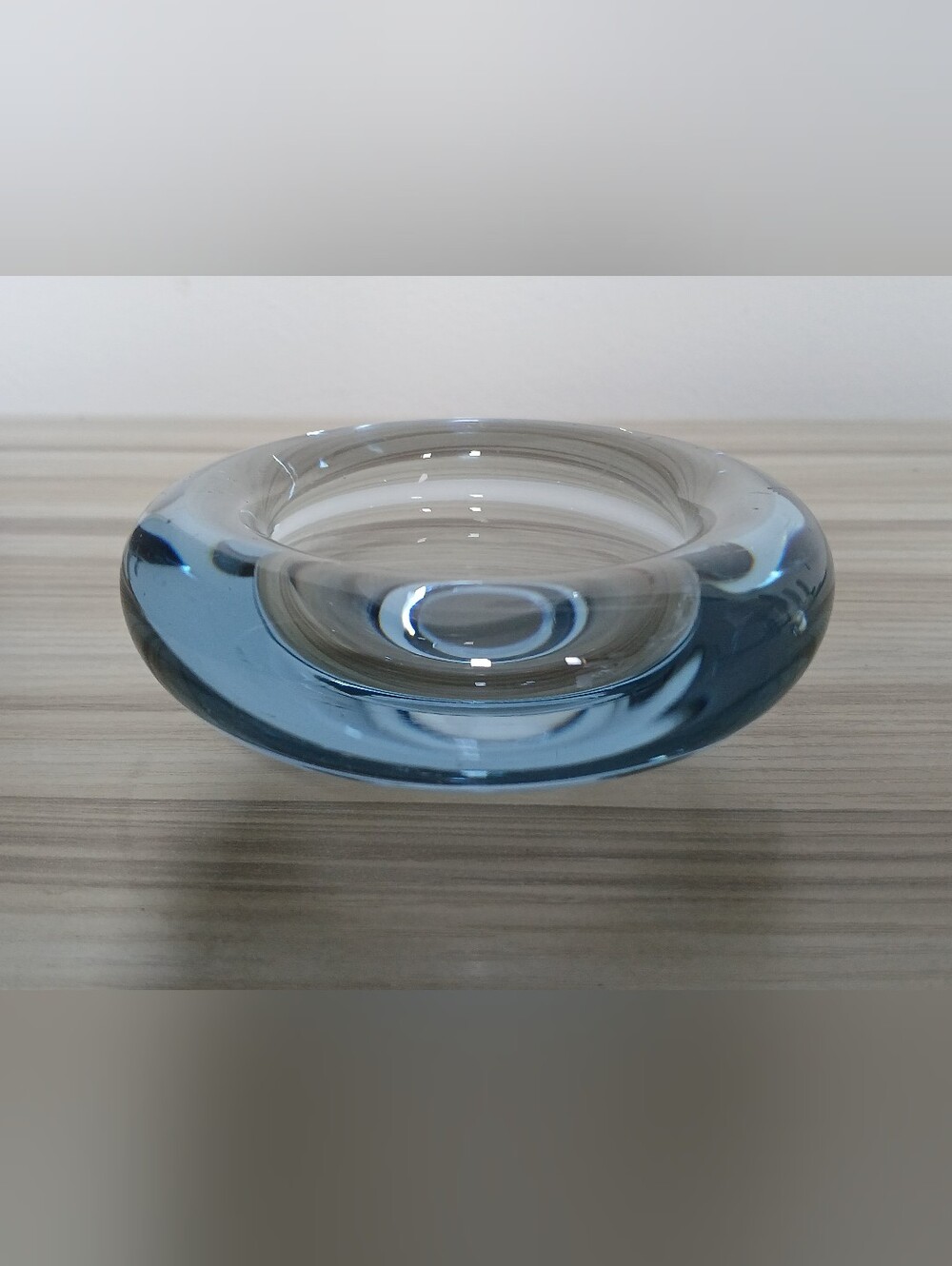 Vintage MCM Holmegaard Per Lutken Signed 4" Blue Art Glass Bowl Denmark - Picture 2 of 16
